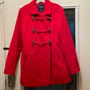American Eagle Outfitters Peacoat size M. Red with quite interesting buttons